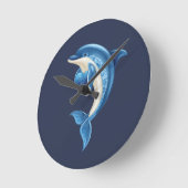 笑顔のイルカ枕 ラウンド壁時計 (傾斜)