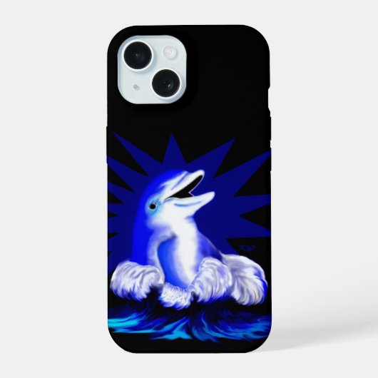 笑顔のイルカ iPhone 15ケース (裏面)