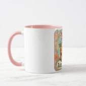 笑顔のウサギとニンジン花の幸せなイースター マグカップ (左)