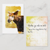 笑顔のオカピ学校 バレンタインパーティ ノートカード (正面/裏面)