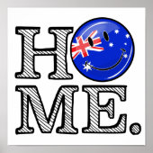 笑顔のオーストラリア国旗の引っ越し祝いパーティー ポスター (正面)