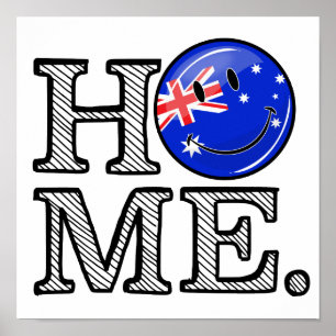 笑顔のオーストラリア国旗の引っ越し祝いパーティー ポスター