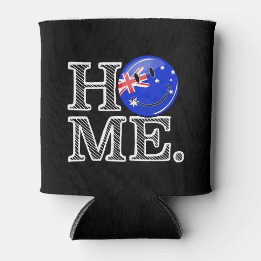 笑顔のオーストラリア国旗の引っ越し祝いパーティー 缶クーラー (正面)