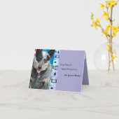 笑顔のオーストラリア牛の犬の誕生日挨拶 カード (黄色い花)