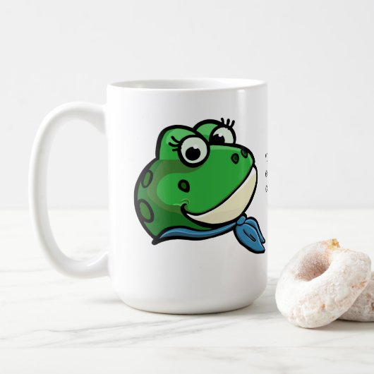 笑顔のカエル コーヒーマグカップ (ドーナツ)