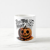 笑顔のカボチャと紅葉デザイン コーヒーマグカップ (中央)