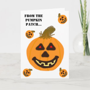 笑顔のカボチャのパッチハロウィンカード カード