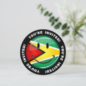 笑顔のガイアナ国旗 招待状 (スタンド正面)