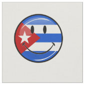 笑顔のキューバ国旗 ファブリック (クローズアップ)