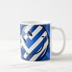 笑顔のギリシャ旗 コーヒーマグカップ