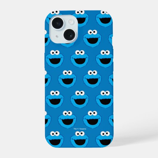 笑顔のクッキーの怪物パターン iPhone 15ケース (裏面)