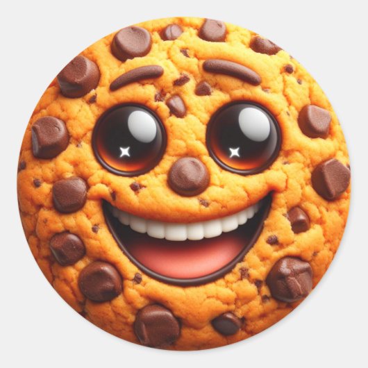 笑顔のクッキー ラウンドシール (正面)