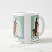 笑顔のクマと可愛い赤ちゃん ジャンボコーヒーマグカップ (正面右)