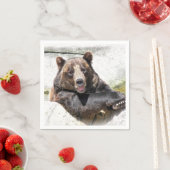 笑顔のクマの誕生日 スタンダードカクテルナプキン (インサイチュ)