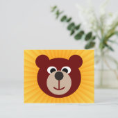笑顔のクマの黄色い輝き ポストカード (スタンド正面)