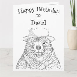 笑顔のクマ/パーソナライズされた誕生日カード カード