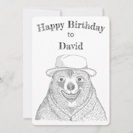 笑顔のクマ/パーソナライズされた誕生日カード サンキューカード