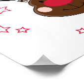 笑顔のクリスマスのトナカイ ポスター (角)