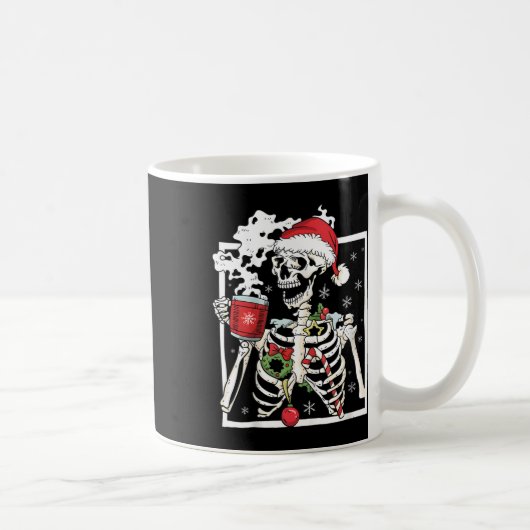 笑顔のクリスマススカル飲みCof付きクリスマススケルトン コーヒーマグカップ (右)