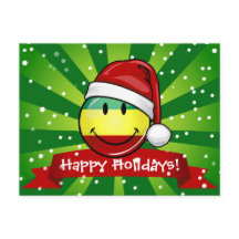 笑顔のクリスマススタイルラスタファリア国旗