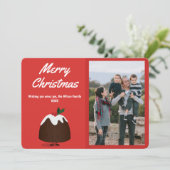 笑顔のクリスマスプリン写真クリスマス シーズンカード (スタンド正面)