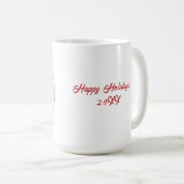 笑顔のクリスマス小妖精や小人カスタマイズされたコーヒーマグ コーヒーマグカップ (正面右)