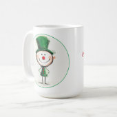 笑顔のクリスマス小妖精や小人カスタマイズされたコーヒーマグ コーヒーマグカップ (正面左)