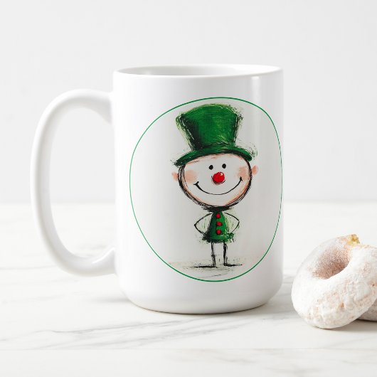 笑顔のクリスマス小妖精や小人コーヒーマグ コーヒーマグカップ