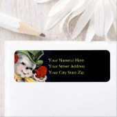 笑顔のクリスマス雪だるまの波こんにちは ラベル (インサイチュ)