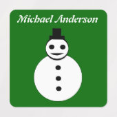 笑顔のクリスマス雪だるまカスタム ラベル (デザイン2)
