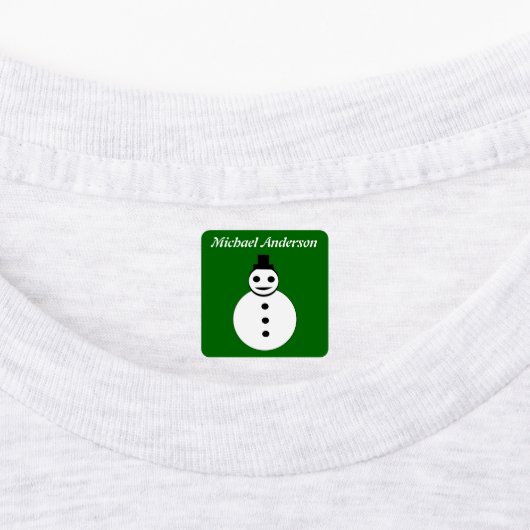 笑顔のクリスマス雪だるまカスタム ラベル (貼付)