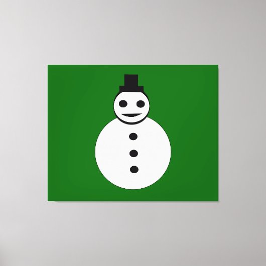 笑顔のクリスマス雪だるまキャンバス印刷 キャンバスプリント (正面)