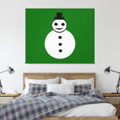 笑顔のクリスマス雪だるまキャンバス印刷 キャンバスプリント (インサイチュ (寝室))