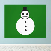 笑顔のクリスマス雪だるまキャンバス印刷 キャンバスプリント (インサイチュ (ウッドフロア))