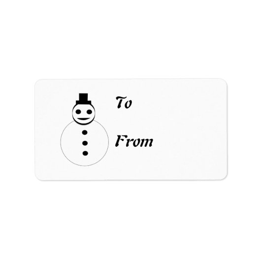 笑顔のクリスマス雪だるまギフトラベル ラベル (正面)