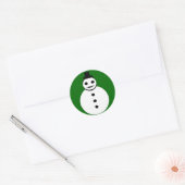 笑顔のクリスマス雪だるまシール ラウンドシール (封筒)