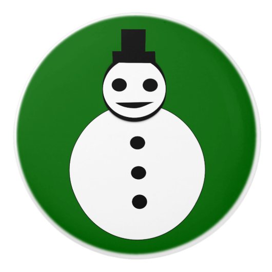 笑顔のクリスマス雪だるまセラミックノブ セラミックノブ (正面)