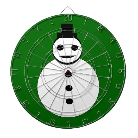 笑顔のクリスマス雪だるまダーツボード ダーツボード (正面)