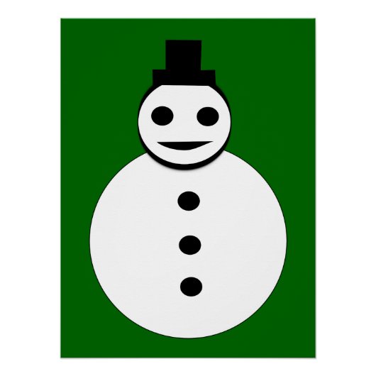 笑顔のクリスマス雪だるまポスター ポスター (正面)