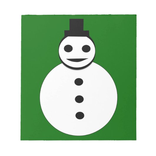 笑顔のクリスマス雪だるまメモ帳 ノートパッド (正面)