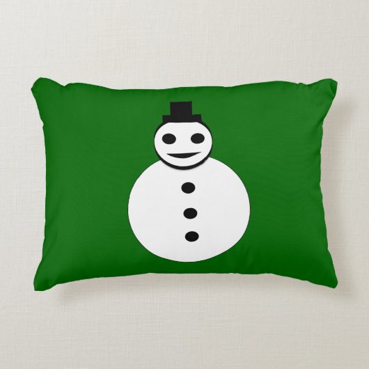 笑顔のクリスマス雪だるま枕 アクセントクッション (正面)