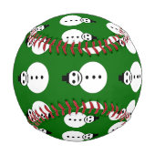 笑顔のクリスマス雪だるま野球 野球ボール (裏面)