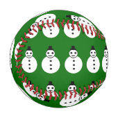 笑顔のクリスマス雪だるま野球 野球ボール (正面左)