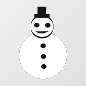 笑顔のクリスマス雪だるま ウィンドウサイン (シート)