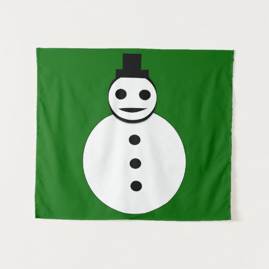 笑顔のクリスマス雪だるま タペストリー (正面(横))
