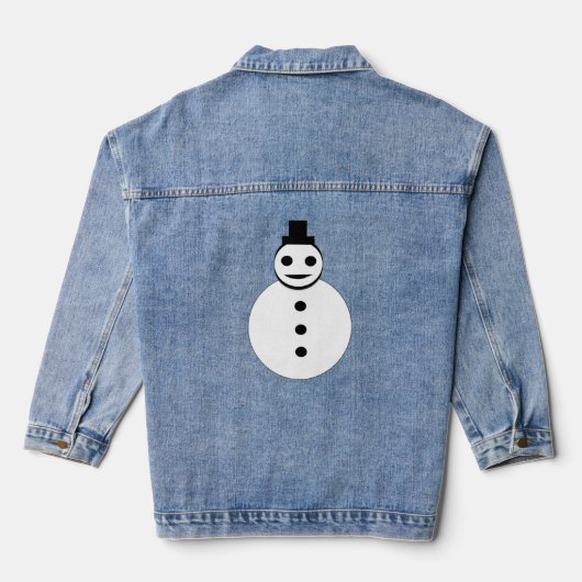 笑顔のクリスマス雪だるま デニムジャケット (裏面)