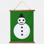 笑顔のクリスマス雪だるま 吊り下げ型タペストリー (正面)