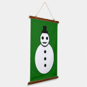 笑顔のクリスマス雪だるま 吊り下げ型タペストリー (傾斜あり)
