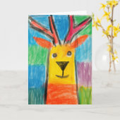 笑顔のクレヨントナインダクリスマスカード カード (黄色い花)