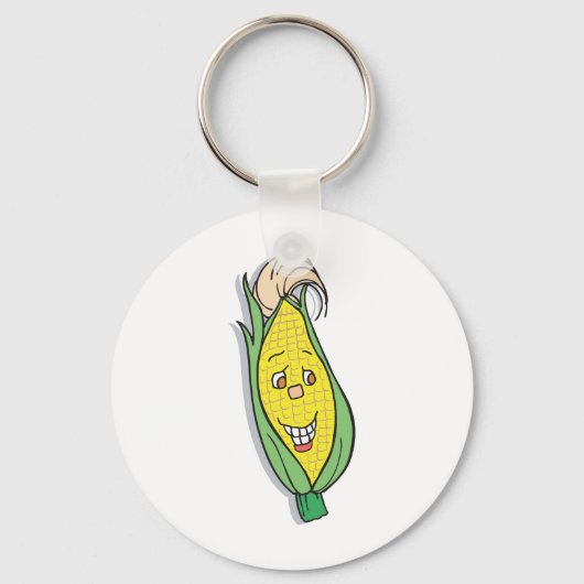 笑顔のコーンキャラクター キーホルダー (正面)